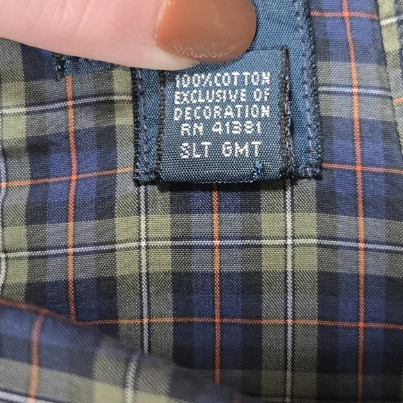 Ralph Lauren Men’s Green Navy Plaid Button Up Long Sleeve Shirt Size Large - Picture 10 of 11